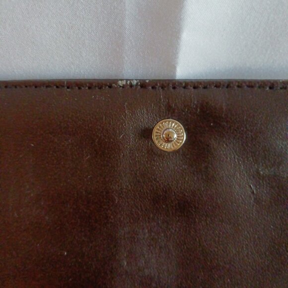 Studio 33 Brown Faux Leather Tri-Fold Checkbook Wallet - Picture 7 of 10